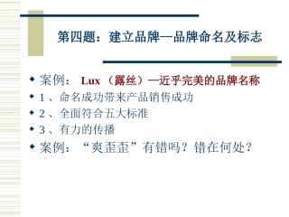 第四题：建立品牌—品牌命名及标志