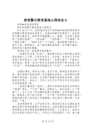 参观警示教育基地心得体会0. 