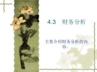 第四章 财务比率分析