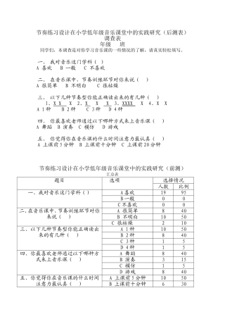 小学音乐问卷调查表