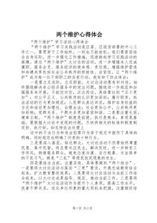 两个维护心得体会 