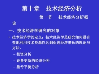 第十章技术经济分析