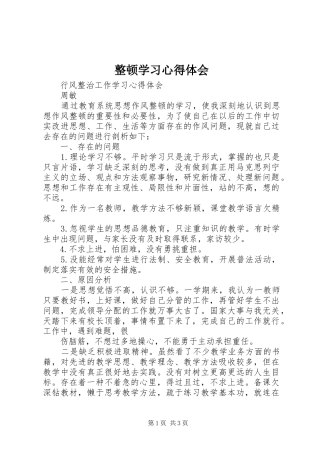 整顿学习心得体会 