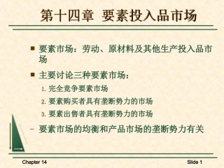 第十四章 要素投入品市场