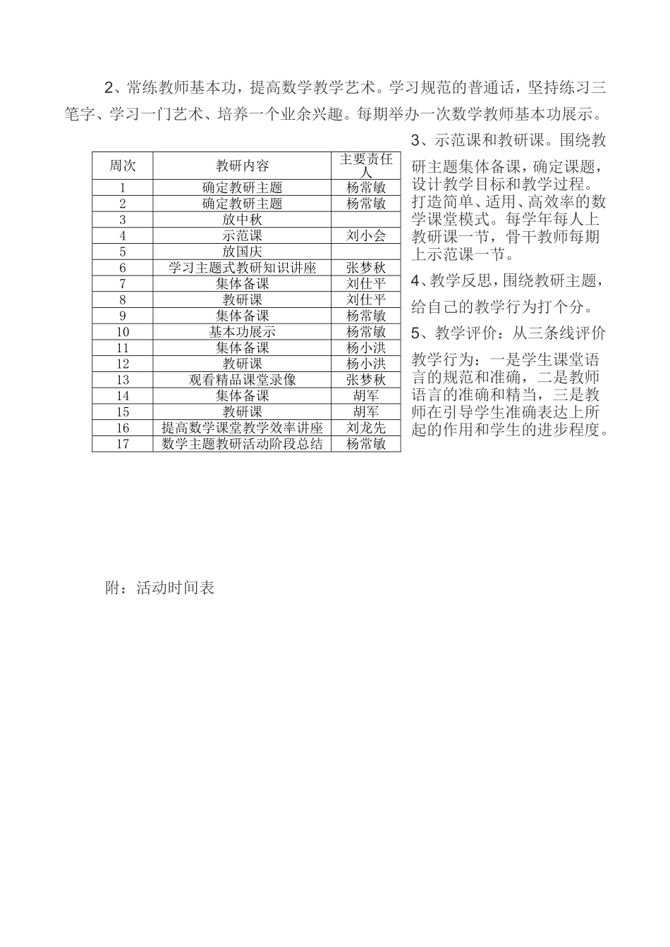 小学数学主题式教研活动方案_第2页