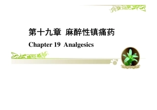 第十九章 麻醉性镇痛药