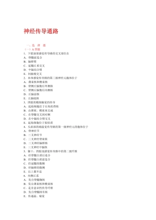 第十九章神经传导通路