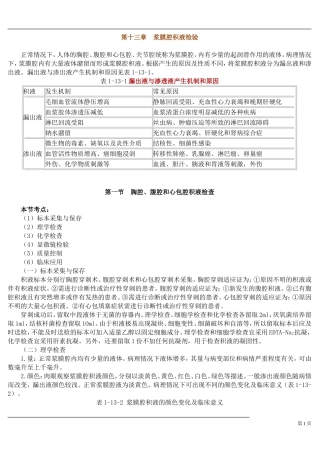 第十三章浆膜腔积液检验