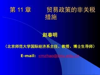 第十一讲  贸易政策的非关税措施