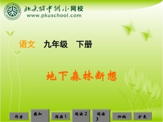 九年级语文地下森林断想10