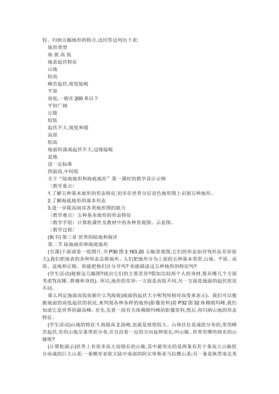 陆地地形和海底地形1_第2页