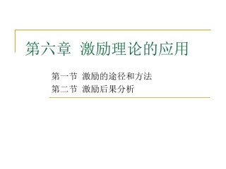 第六章 激励理论的应用