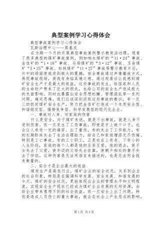 典型案例学习心得体会 