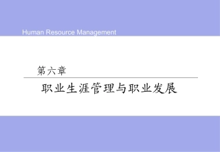 第六章  职业生涯管理与职业发展
