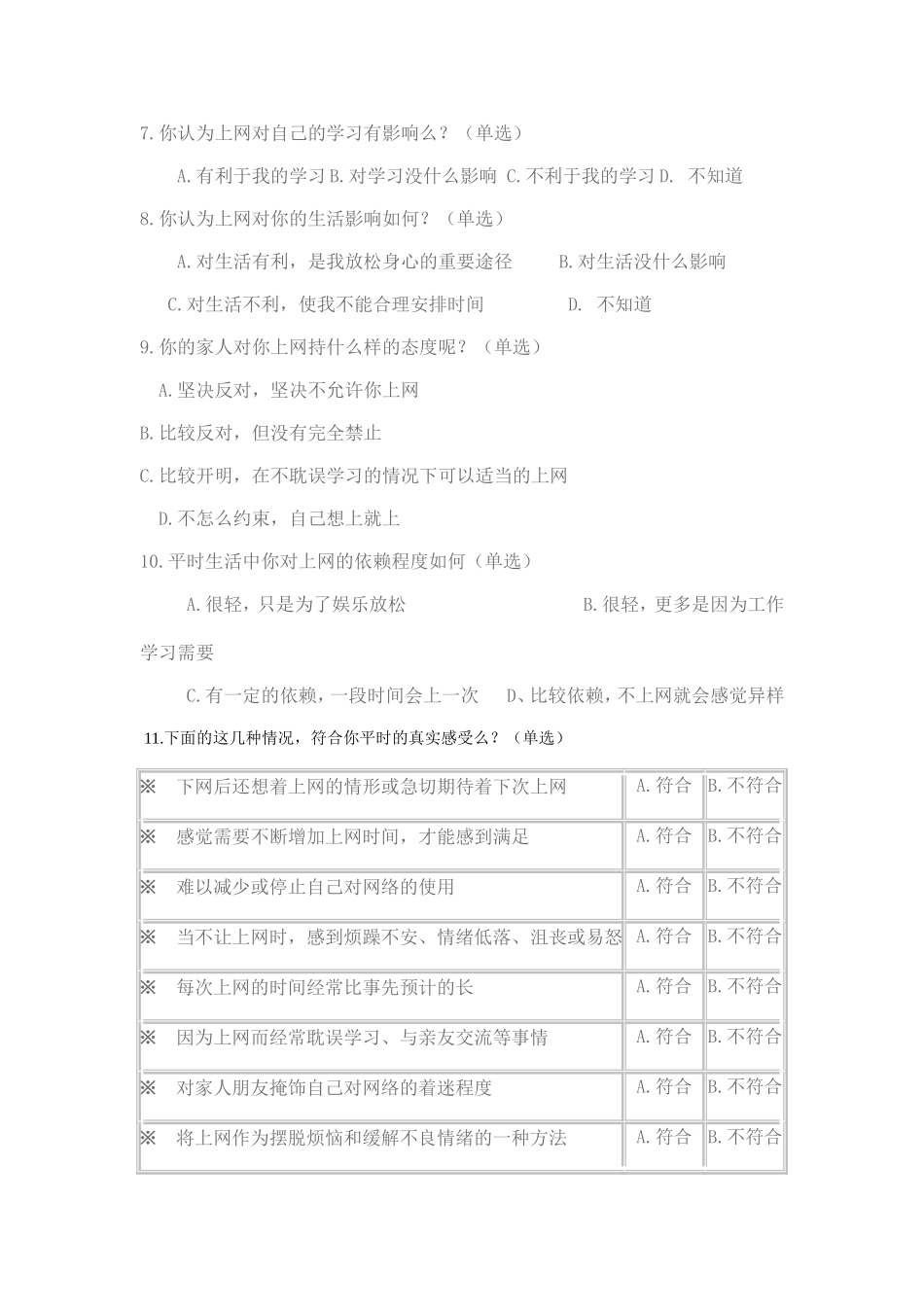 关于小学生上网情况的调查问卷_第2页