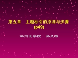 第五章 主题标引的原则与步骤