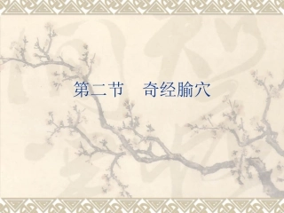 第二节奇经腧穴