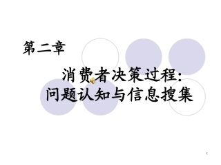 第二章消费者决策过程问题认知与信息搜集