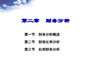 第二章 财务比率分析