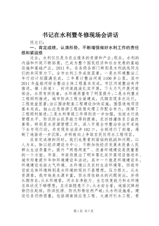 书记在水利暨冬修现场会讲话