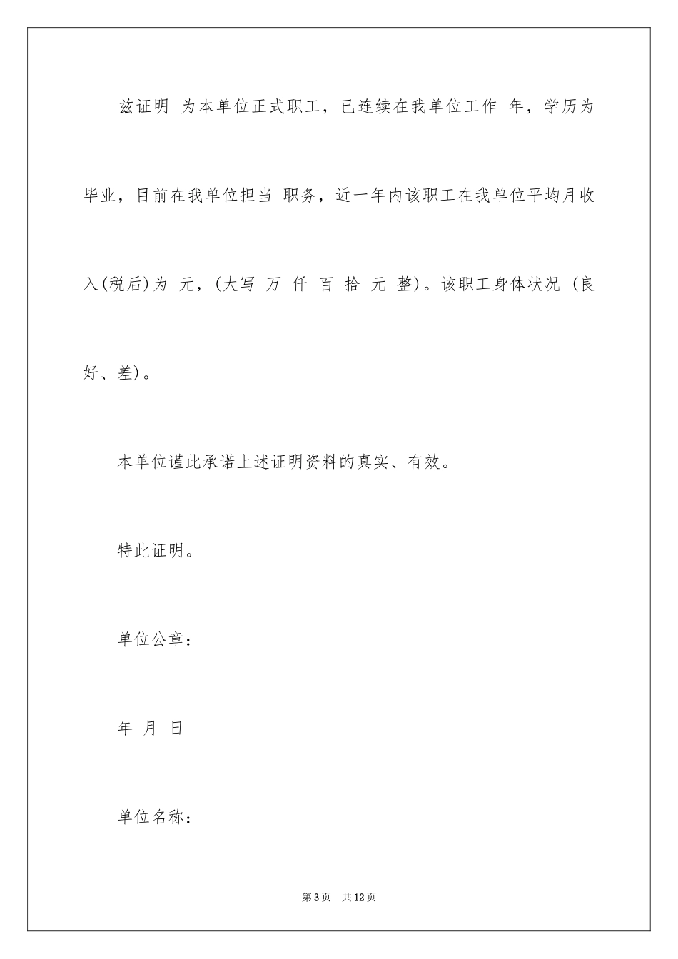 2024个人收入证明_第3页