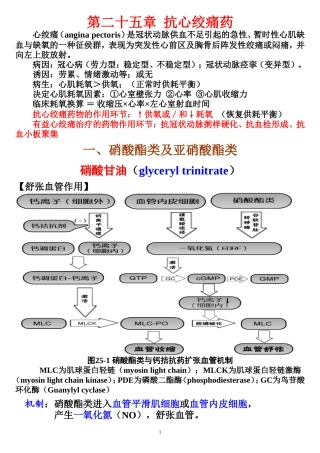 第二十五章  抗心绞痛药