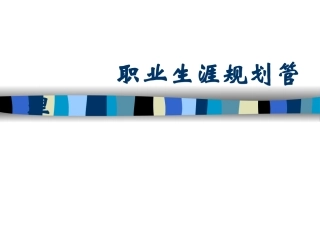 第九讲 职业生涯规划