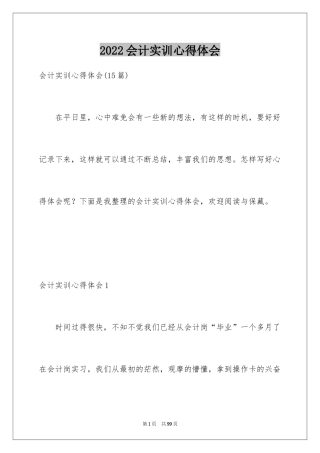 2024会计实训心得体会_5