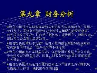 第九章  财务分析