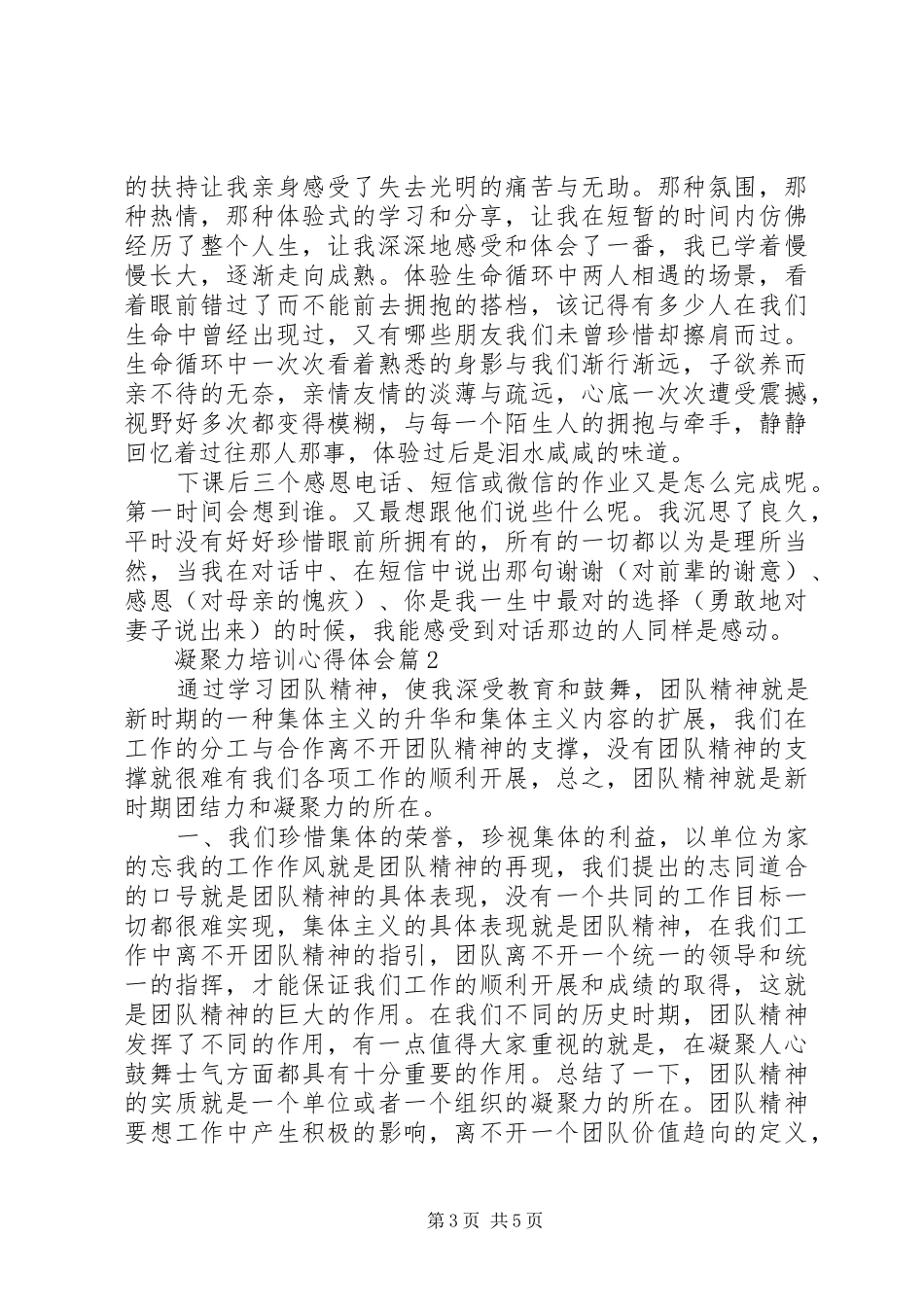凝聚力培训心得体会 _第3页