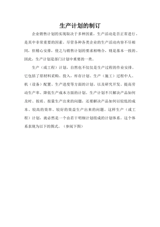 生产计划制定样表