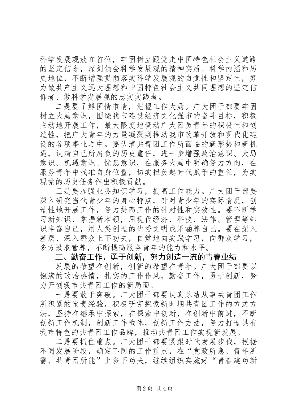 书记在团干部培训会发言_第2页