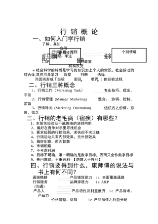 行销概论及管理