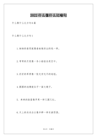 2024什么像什么比喻句