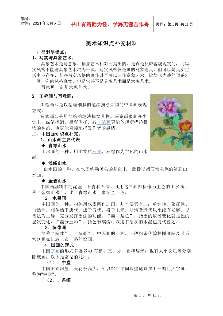 美术知识点补充材料_第1页