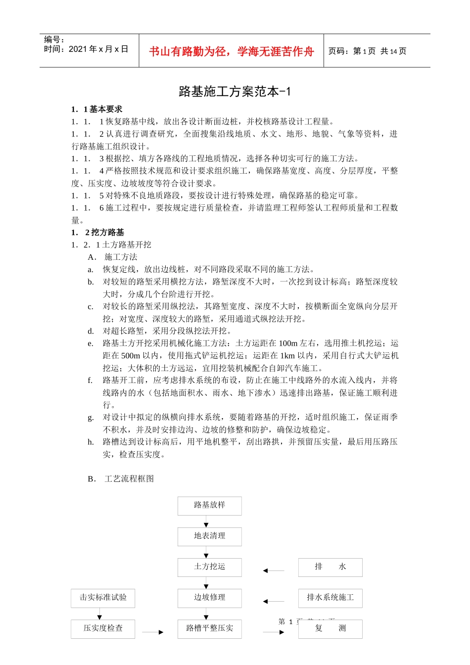 路基施工方案范本(doc14)(1)_第1页