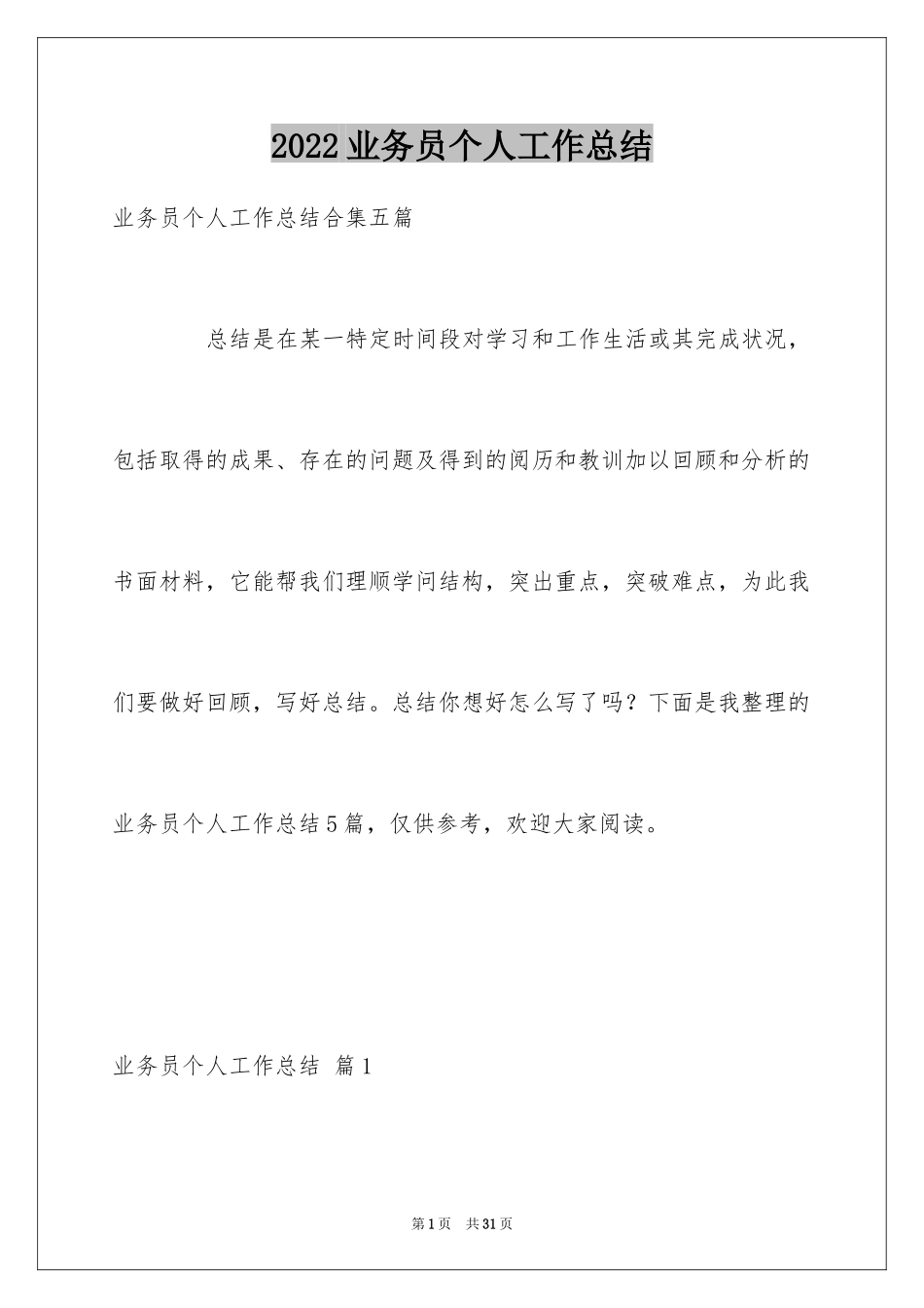 2024业务员个人工作总结_31_第1页