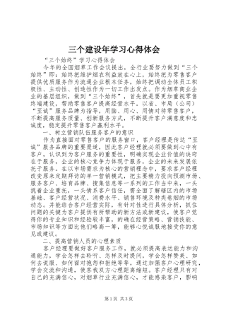 三个建设年学习心得体会 