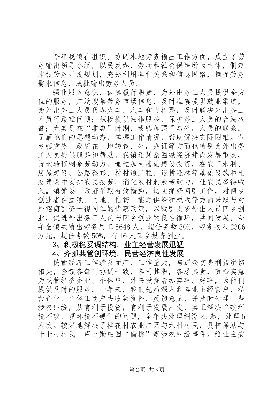 乡镇ＸＸＸＸ年度民营经济工作总结_第2页