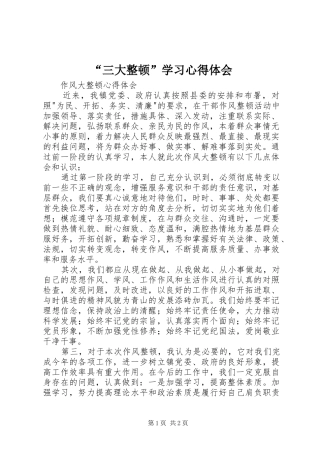 “三大整顿”学习心得体会 