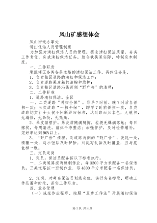 凤山矿感想体会 