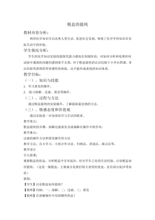粗盐的提纯教案