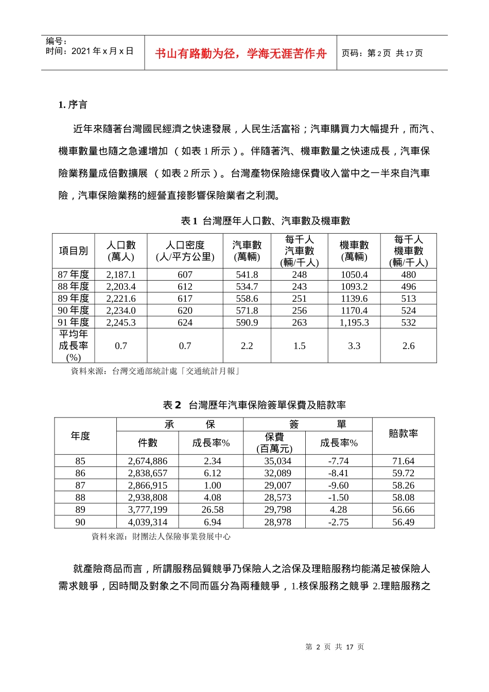 汽车险理赔人员个人因素和人格特质与顾客满意度关系之..._第2页