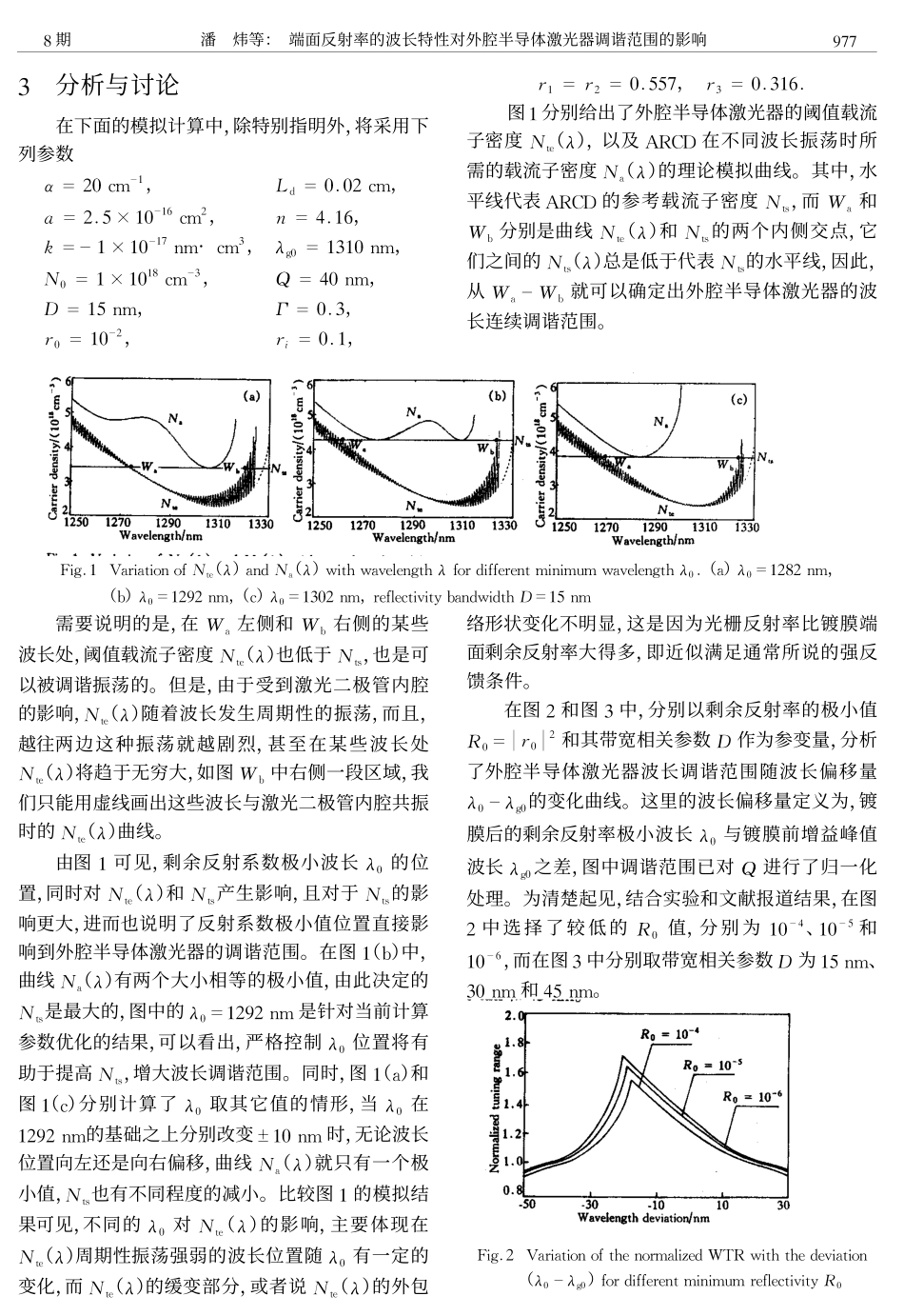 端面反射率的波长特性对外腔半导体激光器_第3页