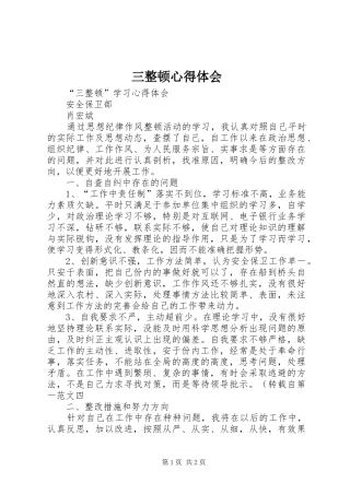 三整顿心得体会 