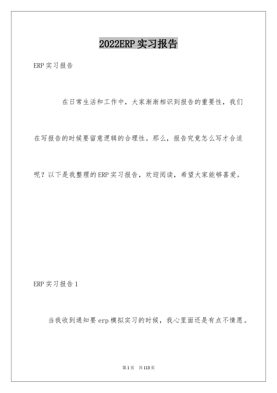 2024ERP实习报告_第1页