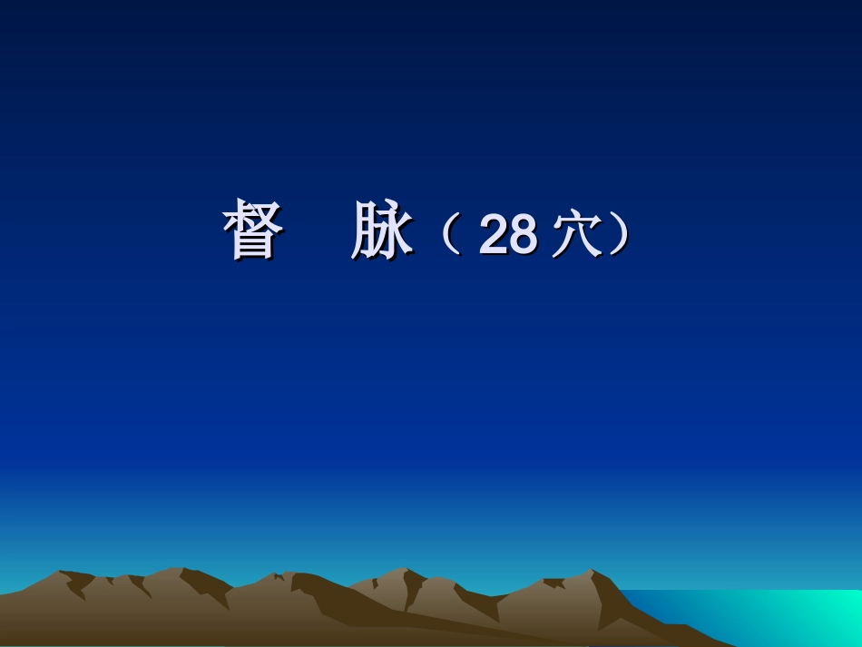 督脉(28穴)_第1页