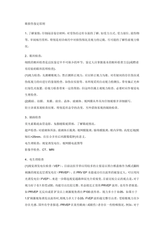 眼损伤鉴定原则