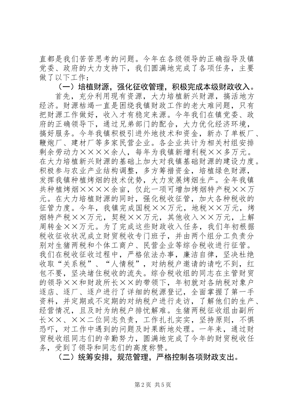 乡镇财政所年度工作总结_第2页
