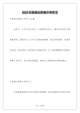 2024令我难忘的事小学作文_1